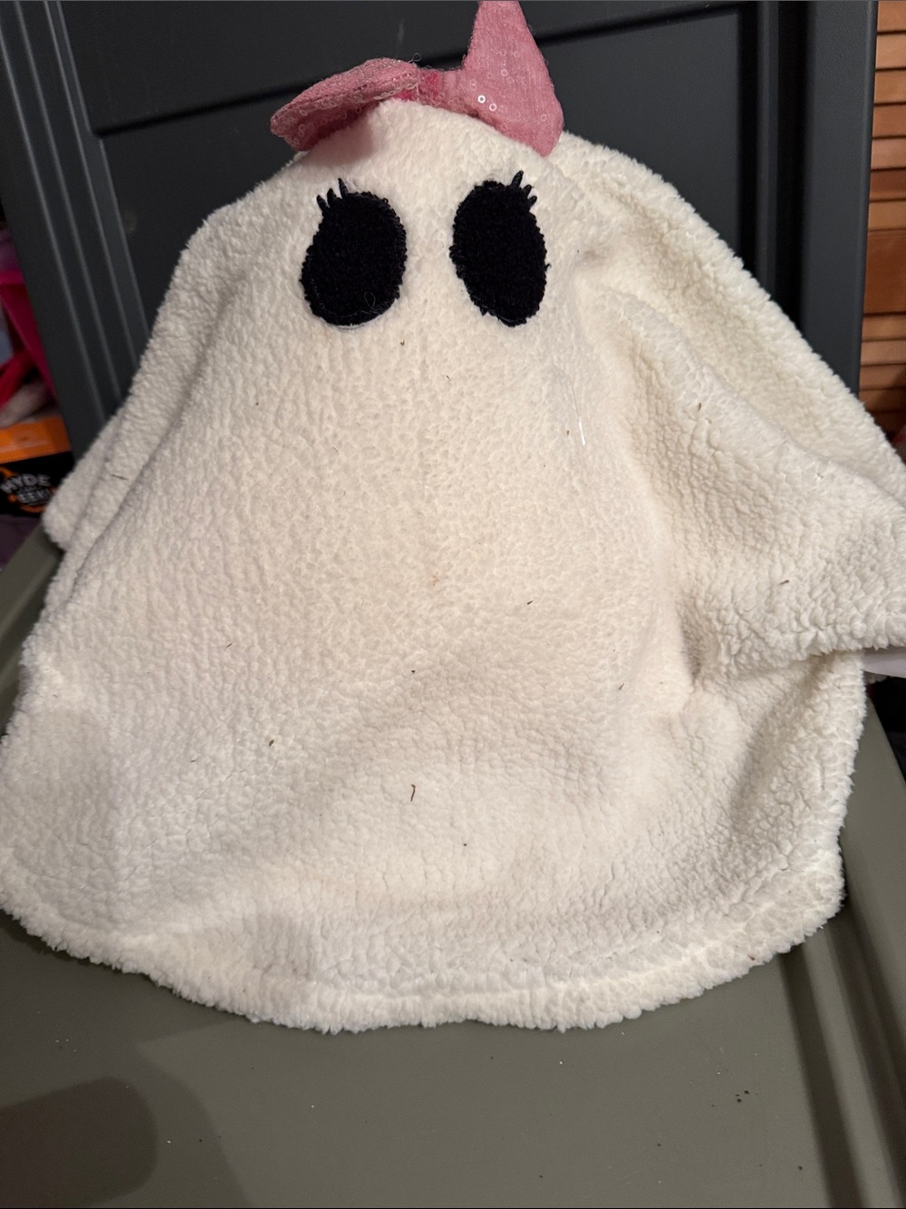 Ghost goblin and gouhl Kids Plush Ghost with Pink Bow - Cream